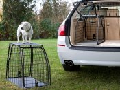 Hundbur för biltransport av hund