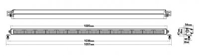 LEDSON Phoenix+ Strobe LED-ramp - 1005 mm (40), 210W, 10-30V, Blixtljus